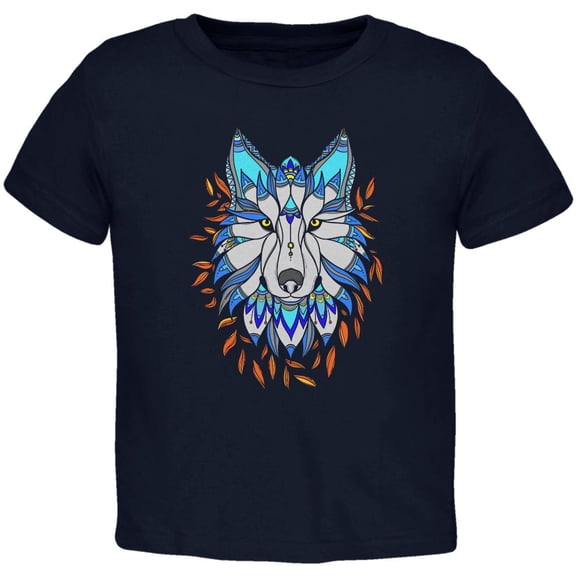 Totem Wolf is my Spirit Animal Toddler T Shirt Navy 3T