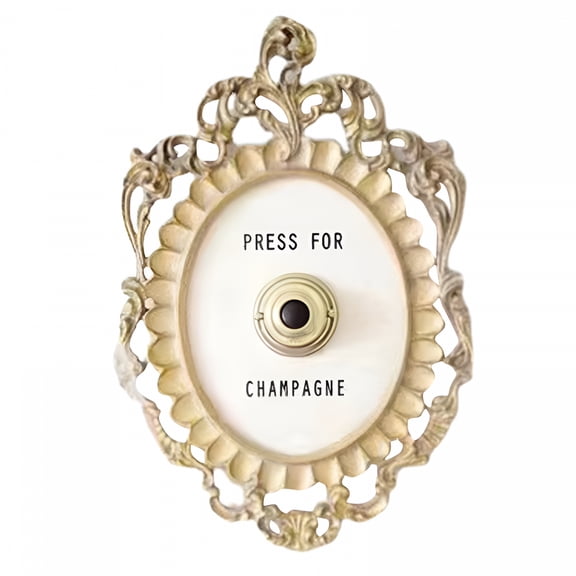 GJX 2026 New Champagne Doorbell European Style Vintage Champagne Button Doorbell Creative Process for Home,Office,Entryway,Vintage Decor,Door Entrance,Elegant Interior Accents.