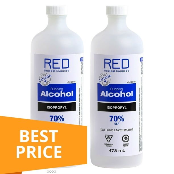 2 Bottles Isopropyl Rubbing Alcohol 70 Bottle, 473mL Topical First