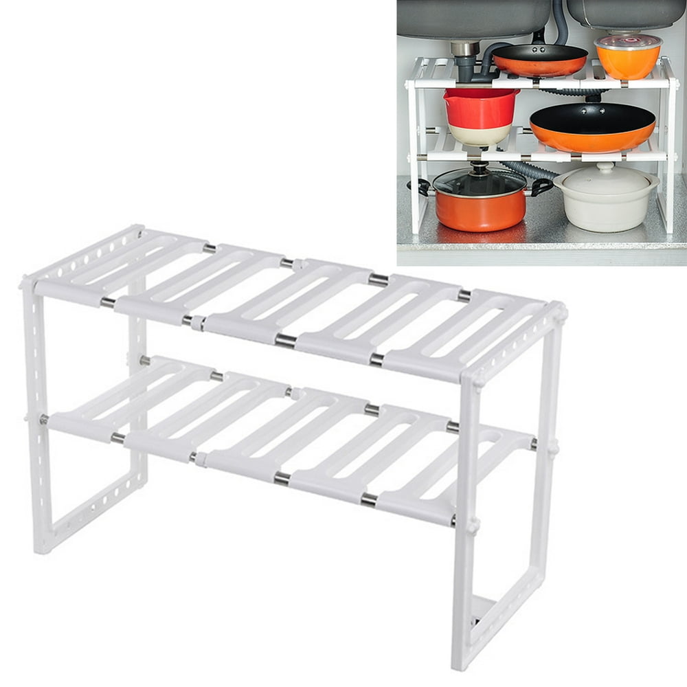 Plastic Expandable Under Sink Storage Rack Kitchen Organizer Rack