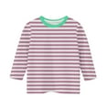 thumbnail image 4 of Ndbuld Girls Long Sleeve Shirts Soft Cotton Crewneck Girls' Basic Long-Sleeve T-Shirts Toddlers' Tagless Tees Purple 130cm/51in 5Y, 4 of 5