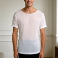 thumbnail image 2 of Mens Sheer Mesh Short Sleeve T Shirts See Through Summer Lightweight Tees White XL, 2 of 4