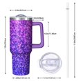 thumbnail image 2 of 40oz Tumbler with Handle and Straw, Vacuum Insulated Stainless Steel Travel Mug, Fits Car Cup Holder, Diamond Sequins Print, 2 of 6