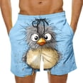 thumbnail image 2 of BRGZLK Mens Beach Shorts Summer Drawstring Waist Funny Cute Animal Expression Printing Summer Swim Trunks Novelty Beachwear Sports Vacation Shorts with Pockets, 2 of 6