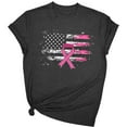 thumbnail image 2 of Womens Summer T-Shirts Breast Cancer Shirts Heart Pink Ribbon Tshirt Cancer Awareness Tee Tops, 2 of 3
