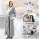 thumbnail image 4 of ZHAOCHENG Bata de baño larga para mujer, suave y cálida, de forro polar, bata de estar por casa, 4 of 5