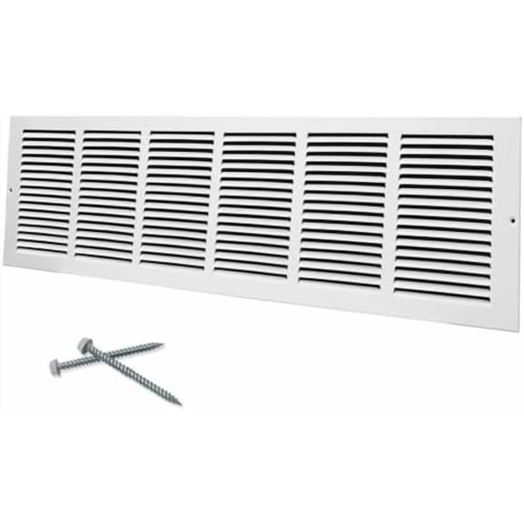 30"W x 8"H [Duct Opening Size] Steel Return Air Grille, Air Return Vent Cover for Ceiling and Sidewall - HVAC Air Vent Covers - [Outer Dimensions: 31.75"W x 9.75"H]