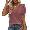 thumbnail image 2 of Enjoytime Shirts for Women Puff V-Neck Short Sleeve Blouses 2026 Summer Trendy Business Casual Plus Size Tops, 2 of 7