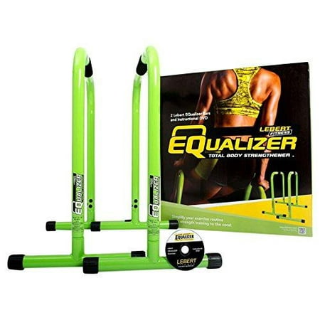 Green Equalizer Bars for Bodyweight Strength Training - Dips, Pull Ups, Push Ups (Professional Gym Quality) by (Best Bodyweight Training App)