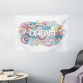 thumbnail image 1 of Unicorn Party Tapestry, Colorful Cartoon Style Childish Elements Dream Lettering Doodle Illustration, Wall Hanging for Bedroom Living Room Dorm Decor, 60W X 40L Inches, Multicolor, by Ambesonne, 1 of 2