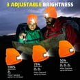thumbnail image 5 of Unisex Beanie Hat with Light, USB Rechargeable LED Headlamp Hat Night Light Cap Christmas Stocking Stuffers Gifts for Men Dad Father Husband (Orange), 5 of 13