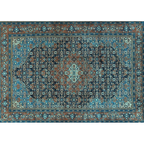Ahgly Company Indoor Rectangle Persian Light Blue Traditional Area Rugs, 7' x 10'
