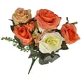 thumbnail image 2 of Moyic Ramo de rosas artificiales de 13 cabezas, simulación de estilo europeo, decoración para el hogar, banquete de boda, accesorios de Flores artificiales naranja amarillo 15 x 10 x 30 cm Moyic HA8463-01B, 2 of 6