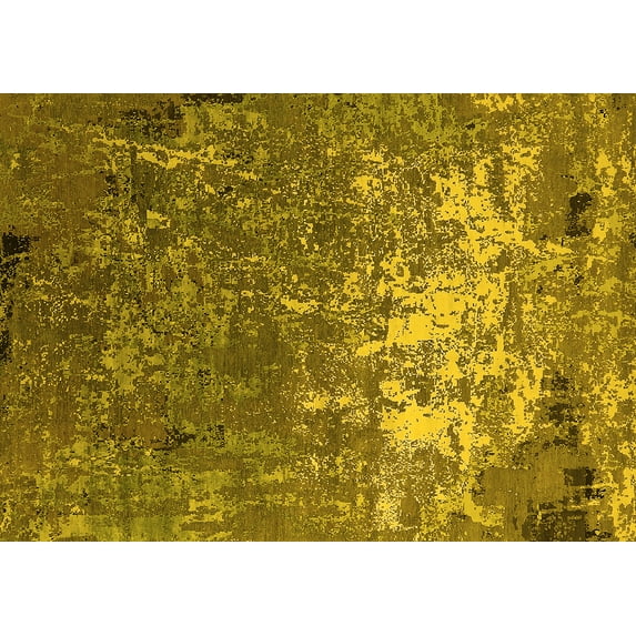 Ahgly Company Indoor Rectangle Oriental Yellow Industrial Area Rugs, 2' x 3'