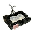 thumbnail image 4 of Plato de jabón de temático de queso con figura de estuche de contenedor de decoración moderna para bañera de baño de apartamentos Negro, 4 of 8