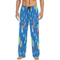 thumbnail image 2 of FREEAMG Funny Robots Pajama Pants for Men, Men's Separate Bottoms, Pure Cotton Comfortable Lounge Pants for Men（571）, 2 of 7