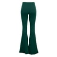 thumbnail image 6 of gbyLJF Women's Stretchy Wide Leg High Waist Bell Bottom Flare Pants with Plus Size Solid Color Ladies Casual Pants Green L, 6 of 6