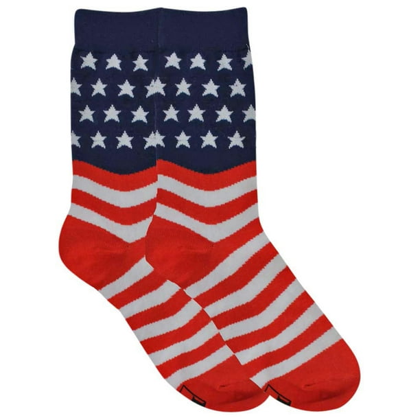 Luxury Divas - American Flag Red White & Blue Mens Novelty Crew Socks ...