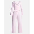 thumbnail image 4 of No Boundaries Ribbed Ballet Top and Flare Pants Set, 2 Piece, Women's XXS-XXL, 4 of 4