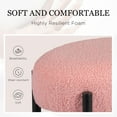 thumbnail image 3 of PROHIKER Vanity Stool Chair Faux Teddy Dog Fur, Soft Ottoman Footrest Stool for Vanity, Makeup Chair Side Table with Metal Legs, Modern Ottoman Footstool for Bedroom, Living Room, Pink, 3 of 8
