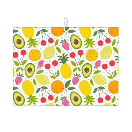 

Ocsxa Avocado And Pineapple Dish Drying Mat for Kitchen Counter Coffee Bar Coffee Station Accessories Absorbent Coffee Mat Kitchen Drying Mat Easy Clean 18x24 Inch