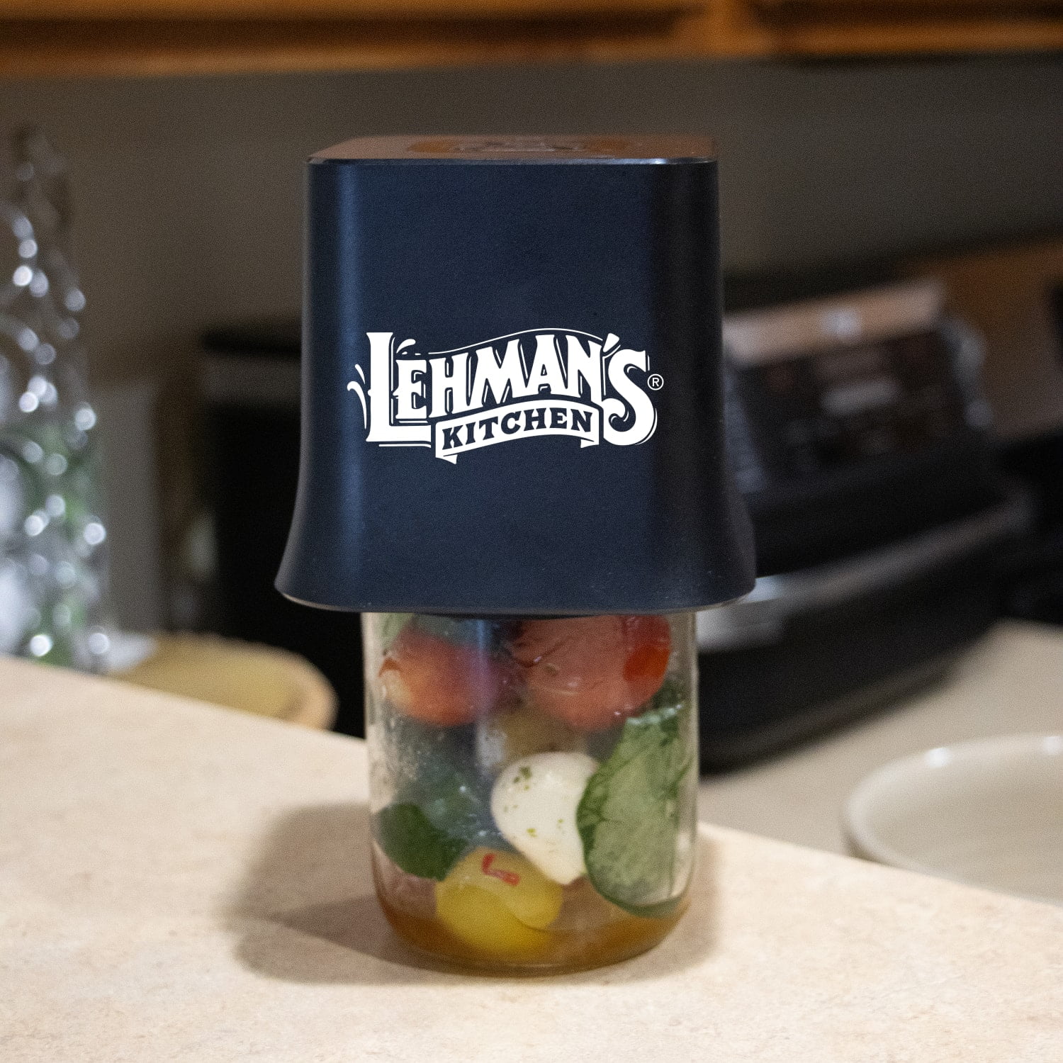 Lehman's Mason Jar Vacuum Sealer, Cordless, Easy One-Touch Operation, Extends Freshness, Includes 6 Canning Lids (3 Wide-Mouth, 3 Regular-Mouth), Rechargeable Battery, Ideal for Food Storage