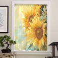 thumbnail image 4 of Sunflower Semi Sheer Curtains Drapes for Living Room, Bedroom, French Doors Window 63 Inches Long, Yellow Spring Floral Botanical Rod Pocket Chiffon Curtain Drapery Voile Draperies Panel, 4 of 6