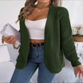 thumbnail image 4 of Womens Open Front Knit Cardigan Long Sleeve Solid Color Pocket Sweater Loose Fall Tops S, 4 of 7