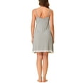 thumbnail image 3 of INSPIRE CHIC Women's Nightgown Pajamas V Neck Lace Nightdress Sleepwear Lounge Dress S Grey, 3 of 6