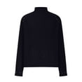 thumbnail image 5 of YUGYXL Women's Fall Long Sleeve Sweater Turtleneck Cozy Knit Sweater with Pearls Casual Loose Pullover Jumper Tops Black L, 5 of 6