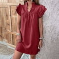 thumbnail image 2 of asddcavvf Robes pour Femmes Robe d'Été Polyvalente à Volants Col en V, 2 of 9