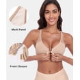 thumbnail image 5 of Exerin Women's Front Close Unlined Underwire V-Neck Racerback Bra(36C,Beige), 5 of 8