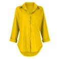 thumbnail image 3 of Mohiass Womens Button Down Shirts Long Sleeve Dressy Casual Blouses Button Up Collared Shirts Tops for Women Yellow L, 3 of 5