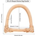 thumbnail image 2 of 2Pcs D-Shaped Rattan Purse Handles Handmade Bag Handbags Purse Decorative Handle Replacement Tool, 2 of 6