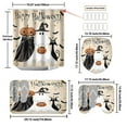 thumbnail image 3 of Zhourta Halloween Pumpkin Bath Mat Curtain 4 Piece Set U-Shape Toilet Mat Shower Liner with Hooks for Bathroom Decoration, 3 of 9