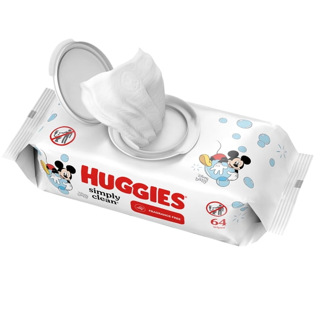 Toallitas para bebés Huggies Simply Clean, sin fragancia, 64 toallitas