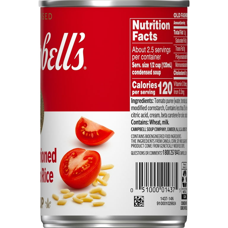 Campbell s Fresh Family Size Old Fashioned Tomato Rice Soup 11 oz Can Walmart