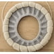 thumbnail image 4 of 2 Cojín de asiento de inodoro de punto Cubierta de asiento de inodoro Lavado doméstico Cojín de asiento de inodoro nórdico engrosado Anillo de inodoro (color doble gris mezclado con beige + mango), 4 of 5