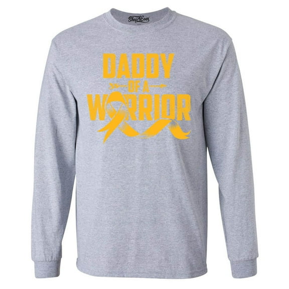 Shop4Ever Men's Daddy of a Warrior Long Sleeve Shirt XXX-Large Sports Grey