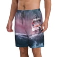 thumbnail image 2 of Goofa Boat Lighthouse Storm Waves Printed Mens Swim Trunks Summer Quick Dry Short Beach Swimwear Bathing Suits-X-Large, 2 of 9