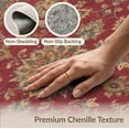 thumbnail image 4 of ODIKA 9'x12' Red Blue Rich and Floral Elegance Washable Area Rug Intricate Persian-Inspired Design with Classic for Master Suite, California King, Under Bed, Non-Shedding, Easy Care, 4 of 5