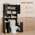 thumbnail image 4 of Over The Toilet Storage Cabinet with Pulley, Bathroom Storage Cabinet, with Adjustable Shelf and Open Shelf for Bathroom, Restroom, Laundry, Black, 4 of 8