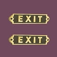 thumbnail image 2 of Renovators Supply Exit Sign Solid Polished Brass Plaques Tarnish Resistant Brass Plate Pack Of 2, 2 of 2