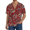 thumbnail image 3 of Honeii 's Snake for men's short-sleeved button-up collared shirt featuring a pocket, perfect for beach vacations, and travel adventures., 3 of 5