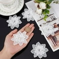 thumbnail image 3 of 20Pcs White Embroidery Flowers Sew On Patches 3D 2 Layers 8-Petal Lace Flower with Imitation Pearl Lace Embroidered Appliques for Wedding Bridal Dress Embellishment DIY Sewing Crafts for diy, 3 of 9