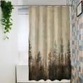 thumbnail image 4 of Waterproof Shower Curtain - Vintage Forest Tree Texture Bathroom Curtains with Hooks,Nature Scenery Painting Bathtub Curtain for Shower Stall,72x72 Inch, 4 of 6