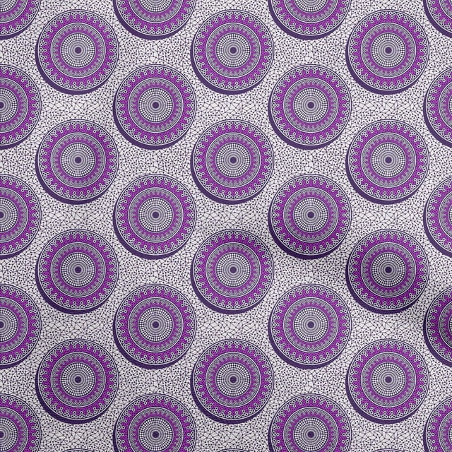 oneOone Polyester Spandex Medium Purple Fabric Asian Block Sewing Craft Projects Fabric Prints By Yard 56 Inch Wide