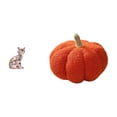 thumbnail image 1 of Estatua de gato con calabaza, escultura decorativa de animal, adorno artesanal para chimenea, sofá, cama, dormitorio o habitación., 1 of 8