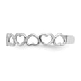 thumbnail image 4 of 14K White Gold Ring Band Toe Polished Cut Out Hearts, Size 9, 4 of 5