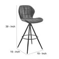 thumbnail image 5 of 26 Inch Fabric Counter Height Bar Stool, Black and Gray, 5 of 5